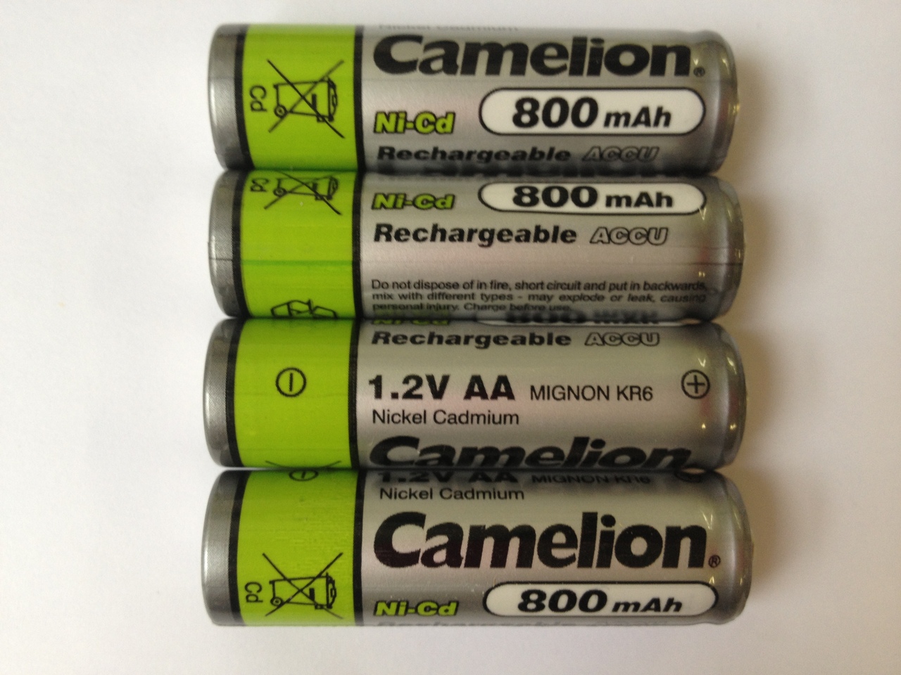 Camelion AA Rechargeable NiCD Batteries 800mAH 4 Pack + FREE SHIPPING!