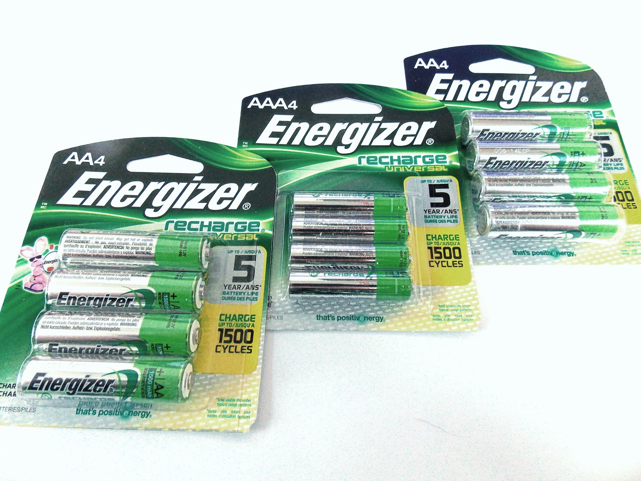 12 Piece Combo Pack - Energizer Rechargeable Batteries NiMH Retail 8 AA + 4 AAA + FREE SHIPPING