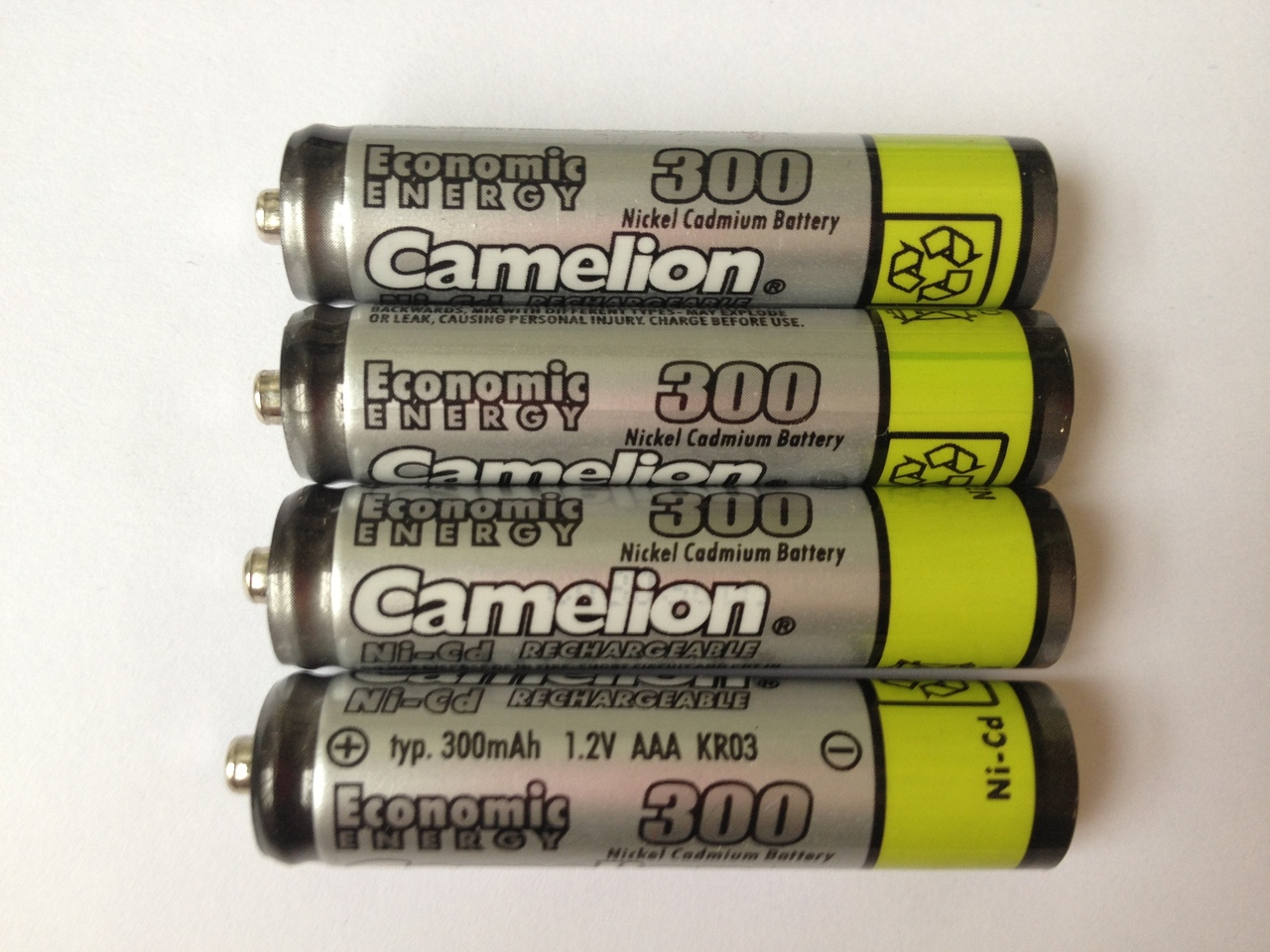 Camelion AAA Rechargeable NiCD Batteries 300mAH 4 Pack + FREE SHIPPING!