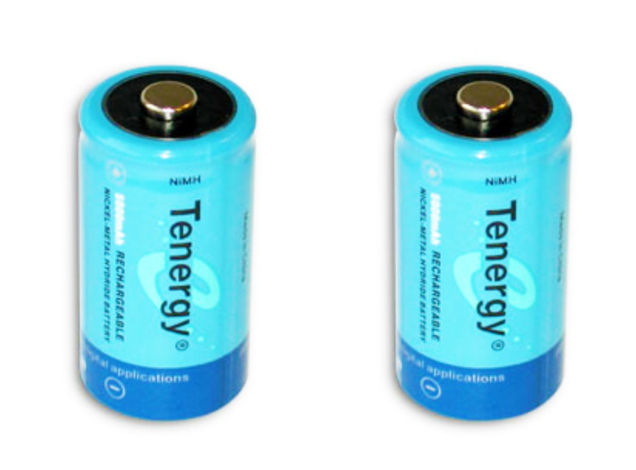 Tenergy 2 Pcs C Size 5000mAh High Capacity High Rate NiMH Rechargeable Batteries + FREE SHIPPING!