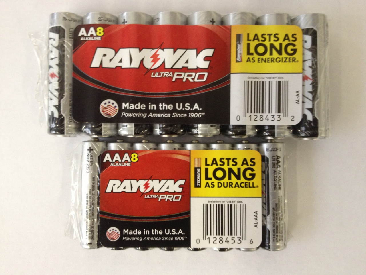 16 Piece Combo Pack - Rayovac UltraPRO Alkaline 8 AAA Batteries And 8 AA Batteries + FREE SHIPPING!