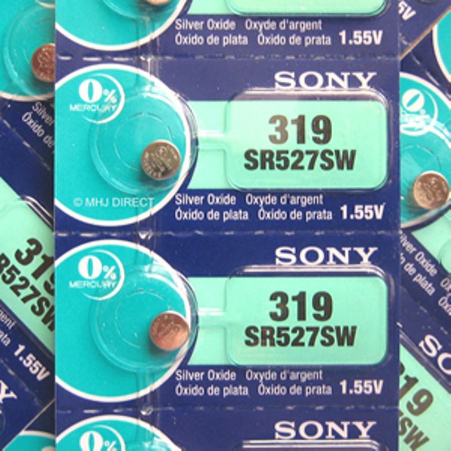 Sony 319 - SR527 Silver Oxide Button Battery 1.55V - 50 Pack + FREE SHIPPING!