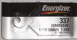 Energizer 337 - SR416 Silver Oxide Button Battery 1.55V