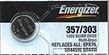 Energizer 357/303 - SR44 Silver Oxide Button Battery 1.55V