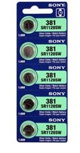Sony 381/391 - SR1120SW Silver Oxide Button Battery 1.55V - 25 Pack + FREE SHIPPING!