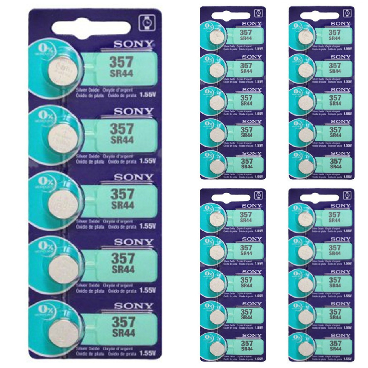 Sony 357/303 - SR44 Silver Oxide Button Battery 1.55V - 50 Pack + FREE SHIPPING!