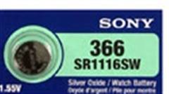 Sony 365/366 - SR1116 Silver Oxide Button Battery 1.55V 5 Pack + FREE SHIPPING!