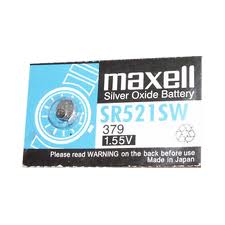 Maxell 379 - SR521SW Silver Oxide Button Battery 1.55V - 2 Pack + FREE SHIPPING