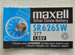 Maxell 377/376 - SR626SW Silver Oxide Button Battery 1.55V - 5 Pack + FREE SHIPPING