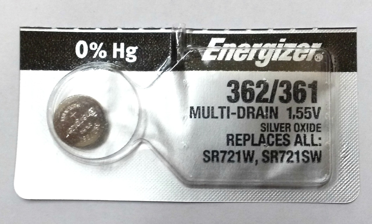 Energizer 362/361 - SR721 Silver Oxide Button Battery 1.55V - 1 Pack + FREE SHIPPING!