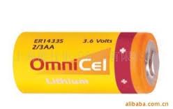 OmniCel 2/3 AA Size 3.6V Lithium Battery W/Standard Contacts  - Tray Pack (25)