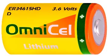 OmniCel D Size 3.6V High Drain Lithium Battery W/Standard Contacts - Pack Of 2 + Free Shipping