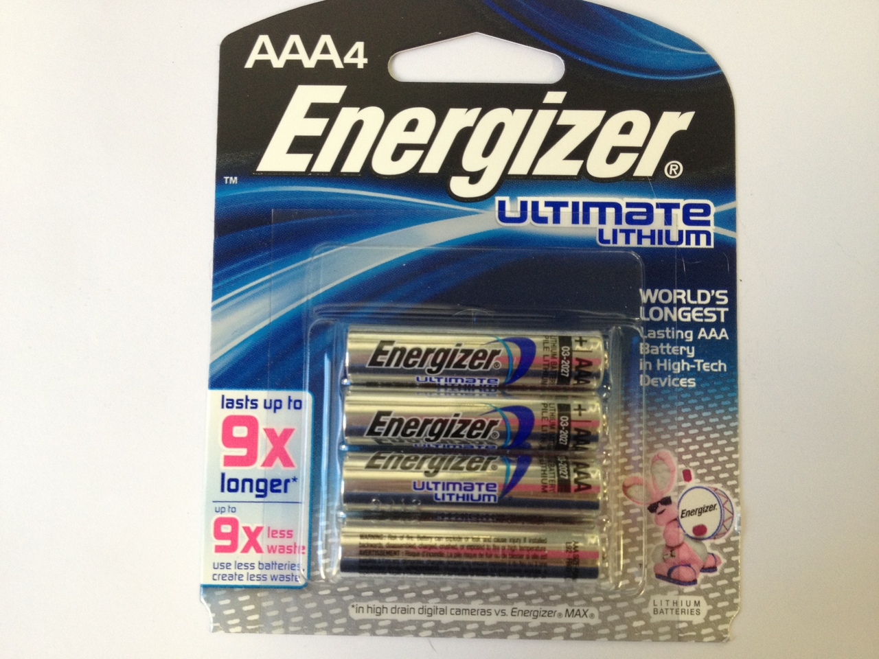 Energizer L92 AAA Lithium Batteries 1.5V - Retail Packaging - 4 Pack + FREE SHIPPING!