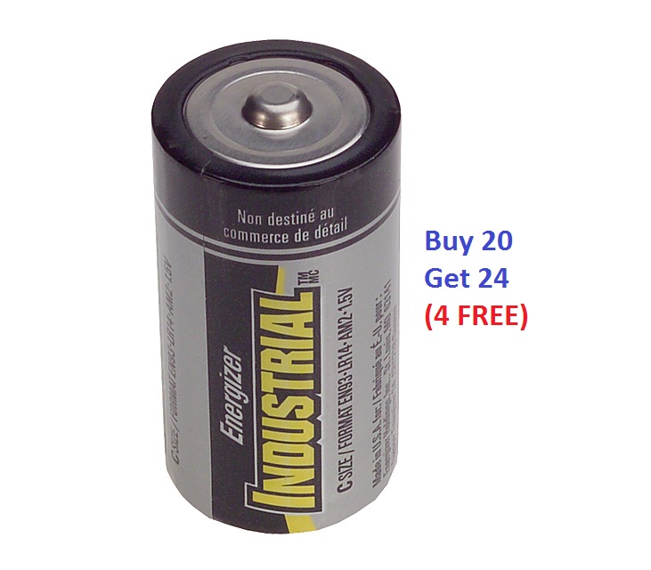 Energizer Industrial Alkaline C Size - Buy 20 Get 24 ( 4 FREE )