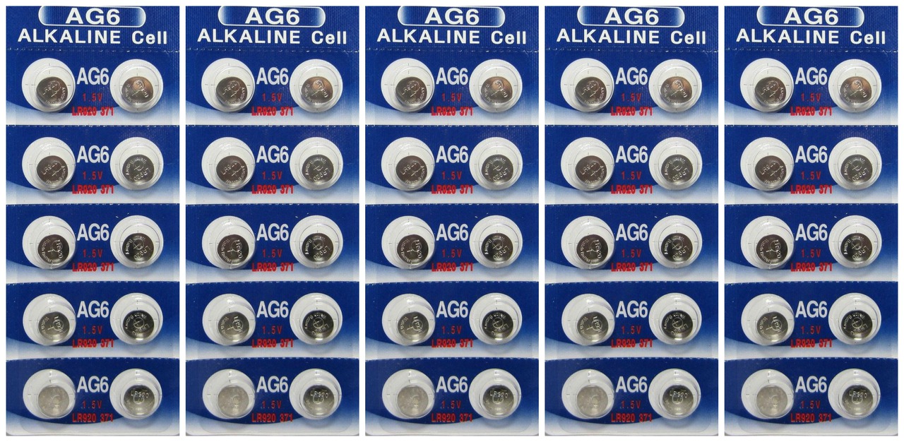 AG6 / LR921 Alkaline Button Watch Battery 1.5V - 50 Pack - FREE SHIPPING