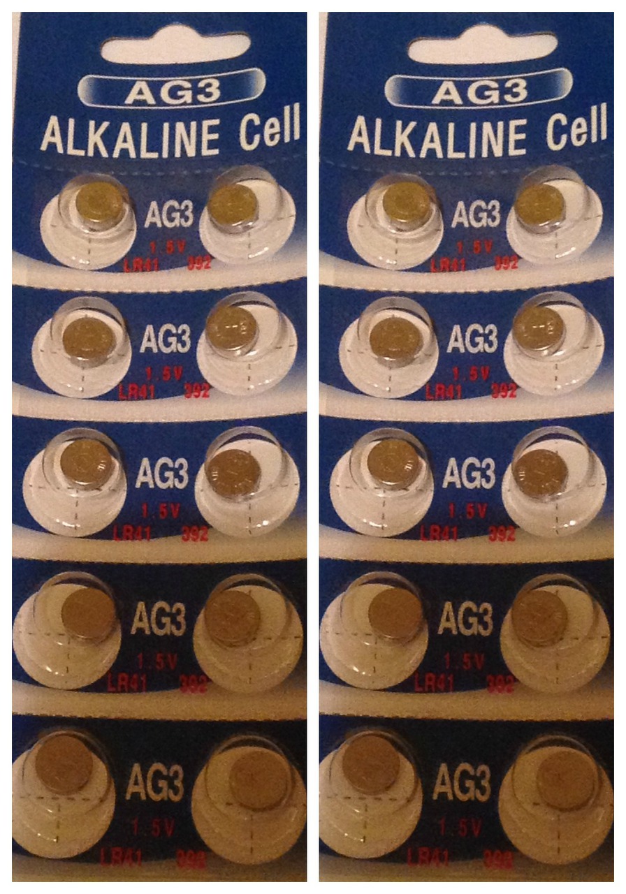 AG3 / LR41 Alkaline Button Watch Battery 1.5V - 20 Pack - FREE SHIPPING