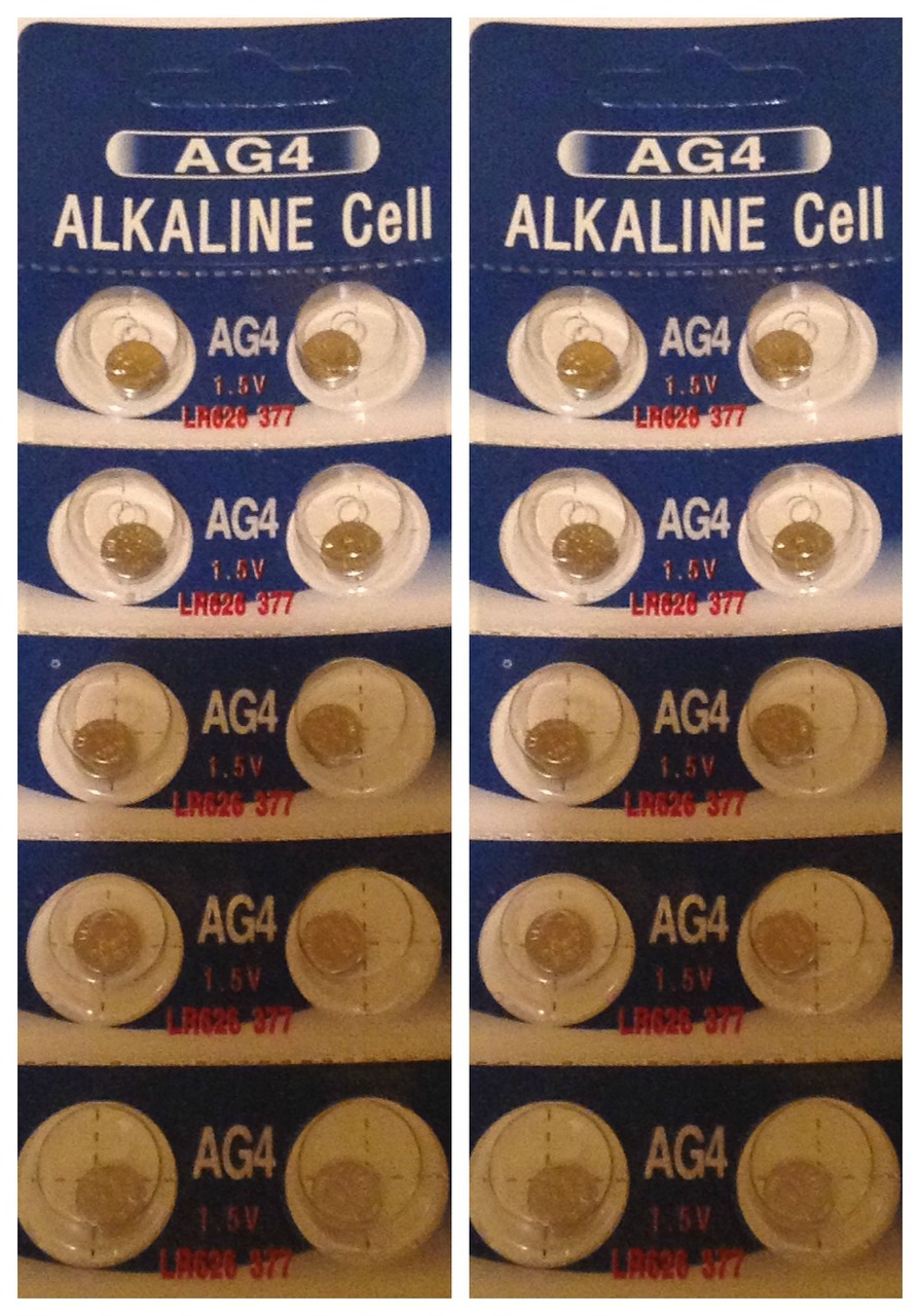 AG4 / LR626 Alkaline Button Watch Battery 1.5V - 20 Pack - FREE SHIPPING!