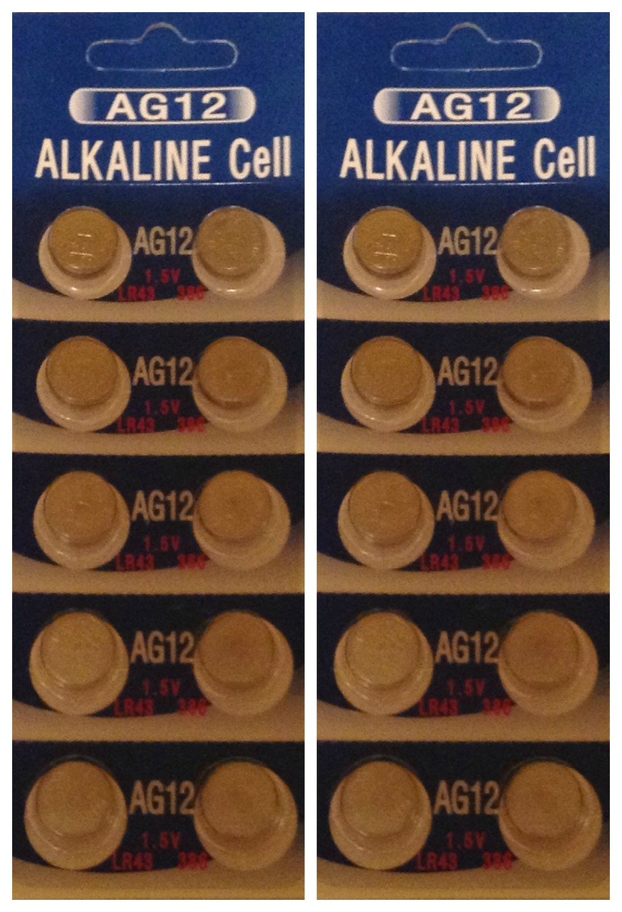 AG12 / LR43 Alkaline Button Watch Battery 1.5V - 20 Pack - FREE SHIPPING