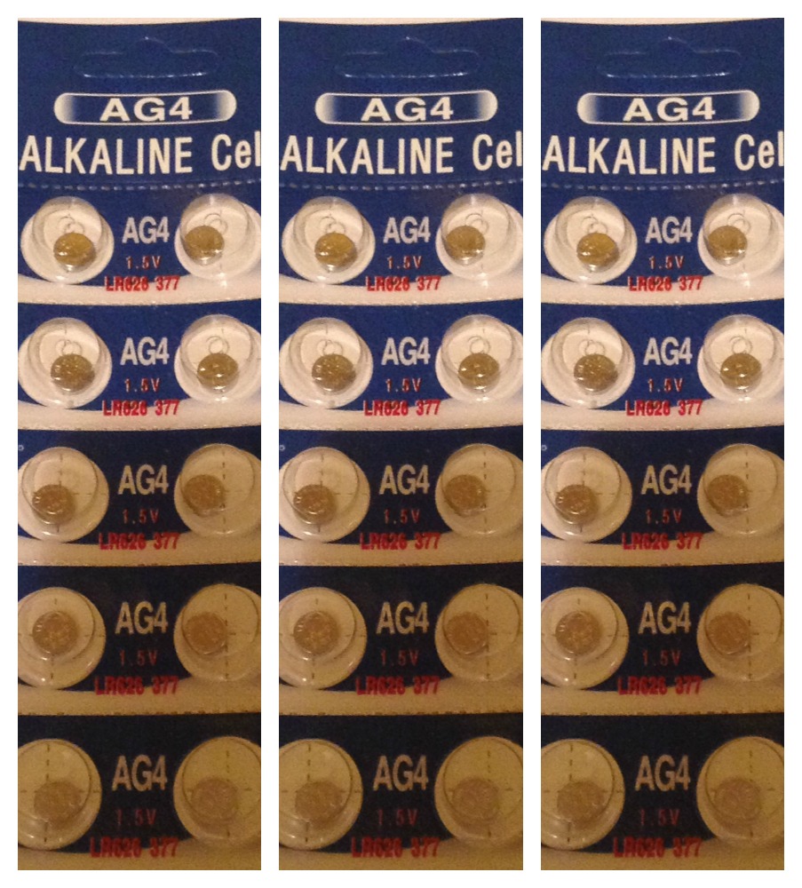 AG4 / LR626 Alkaline Button Watch Battery 1.5V - 30 Pack - FREE SHIPPING!