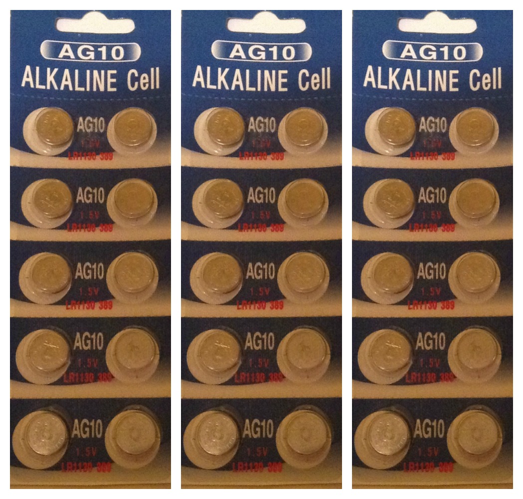 AG10 / LR1130 Alkaline Button Watch Battery 1.5V - 30 Pack - FREE SHIPPING!