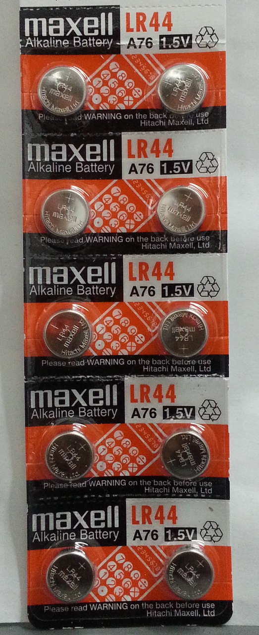 Maxell LR44 - A76 Alkaline Button Battery 1.5V - 10 Pack + FREE SHIPPING!