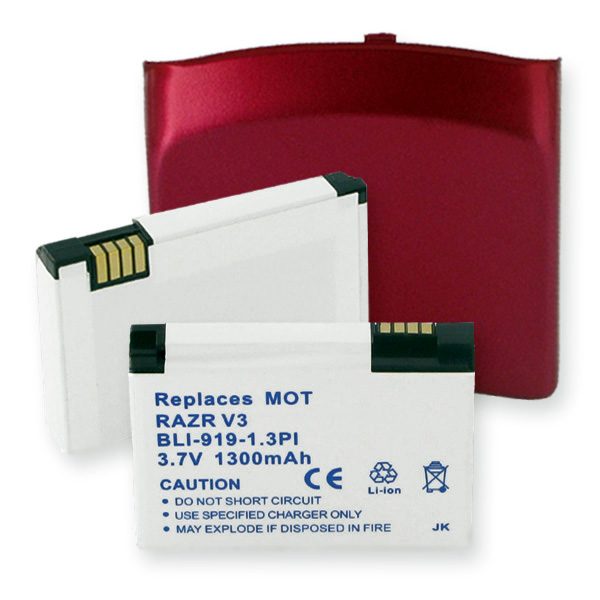 MOT RAZR V3 LI-ION 1300mAh And PINK COVER Cellular Battery