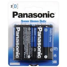 Panasonic D Size Super Heavy Duty Battery 2 Pack (Retail Packaging - 2 On A Card)