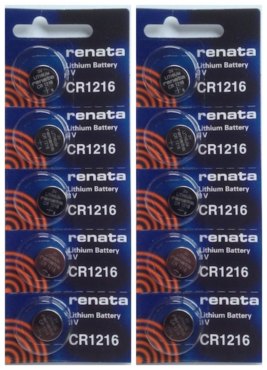 Renata CR1216 3V Lithium Coin Battery - 10 Pack + FREE SHIPPING!