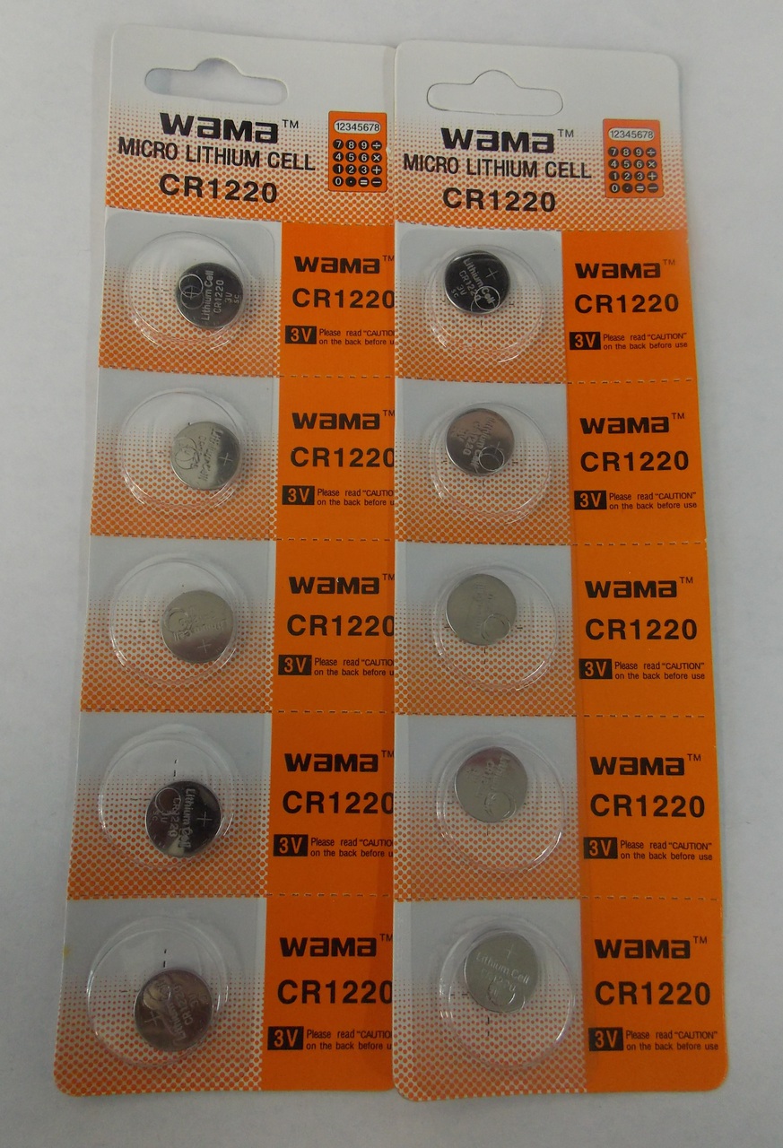 BBW CR1220 3V Lithium Coin Battery  10 Pack -  FREE SHIPPING!