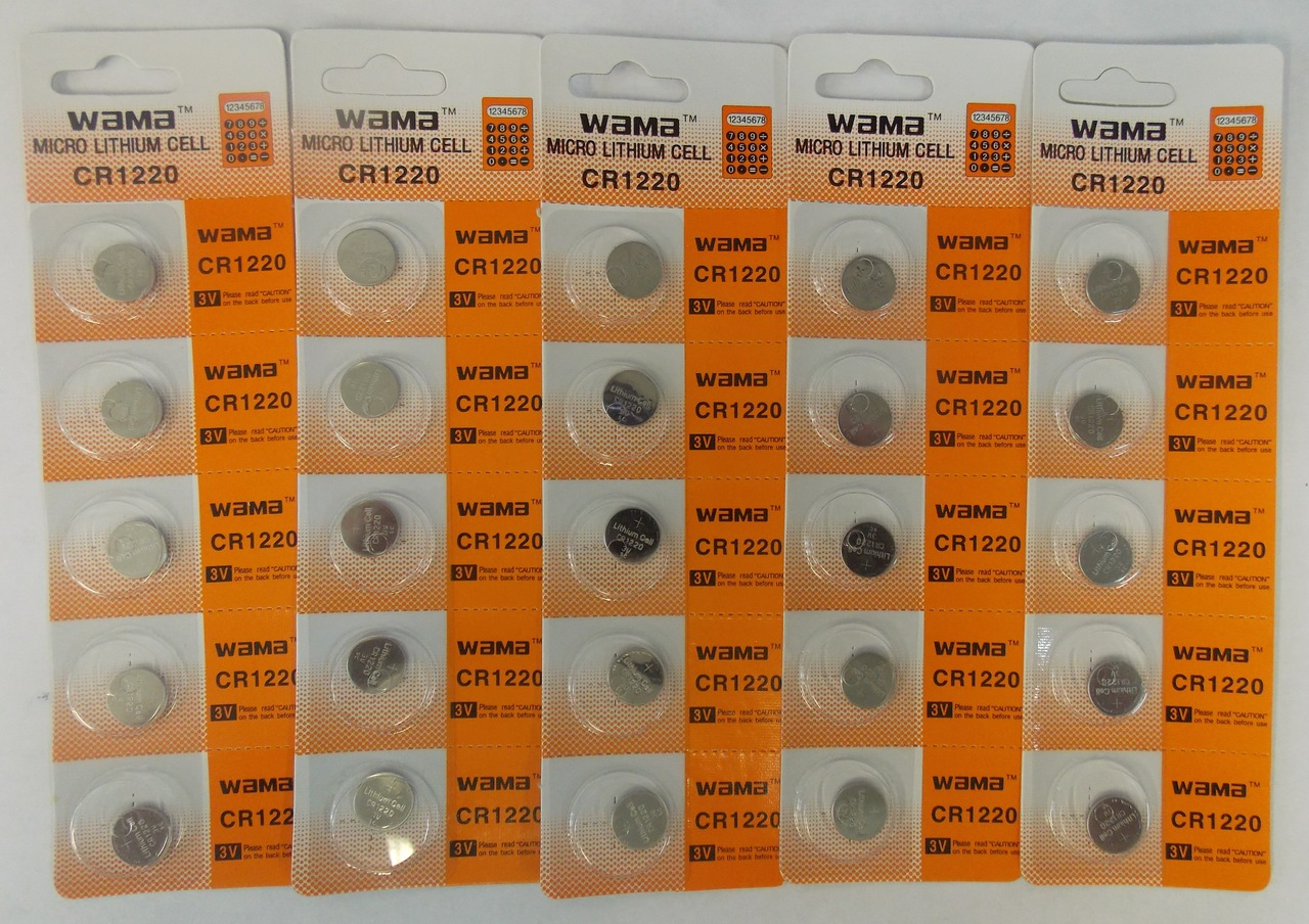 BBW CR1220 3V Lithium Coin Battery 25 Pack -  FREE SHIPPING!
