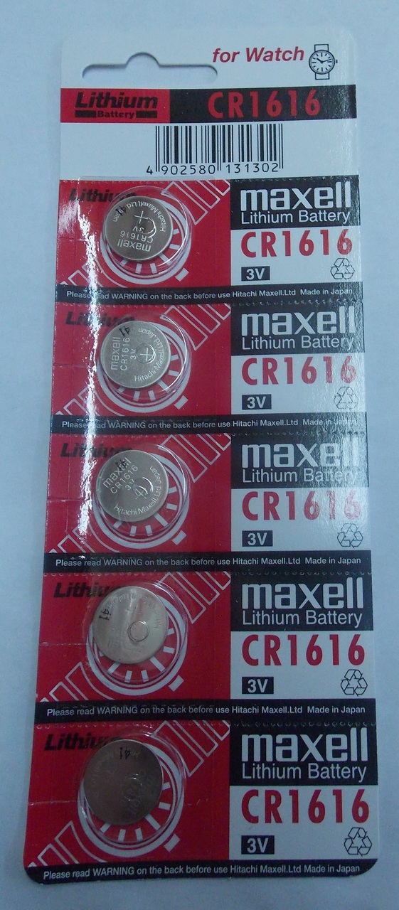 Maxell CR1616 3 Volt Lithium Coin Battery - 100 Pack - FREE SHIPPING