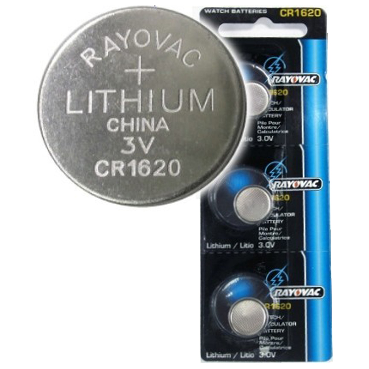 Rayovac CR1620 3V Lithium Coin Battery - 3 Pack + FREE SHIPPING!