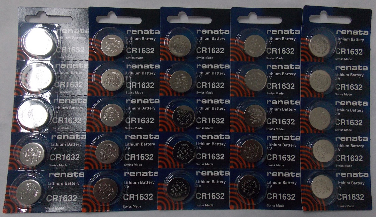 Renata CR1632 3V Lithium Coin Battery - 25 Pack +  FREE SHIPPING