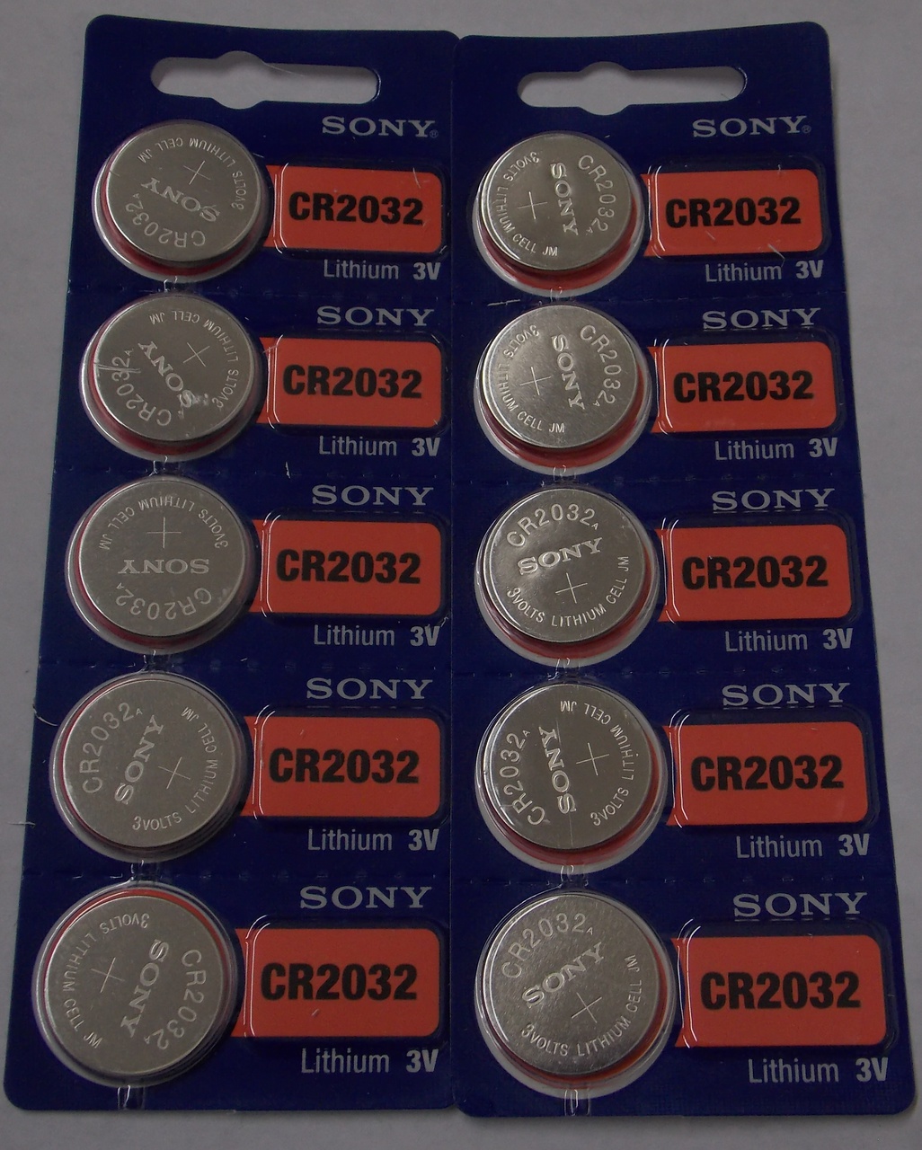 Sony CR2032 3V Lithium Coin Battery - 10 Pack + FREE SHIPPING