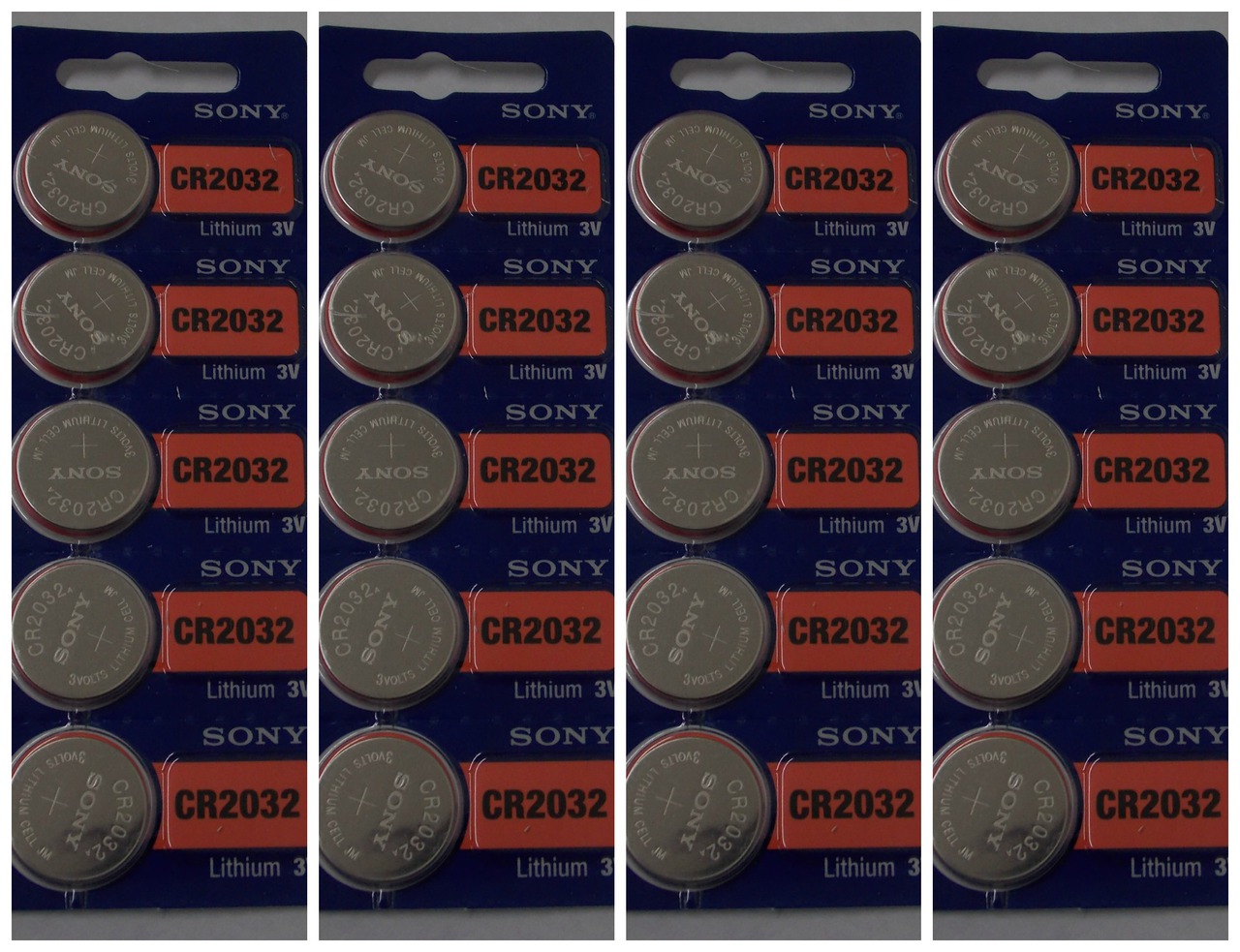 Sony CR2032 3V Lithium Coin Battery - 20 Pack + FREE Shipping