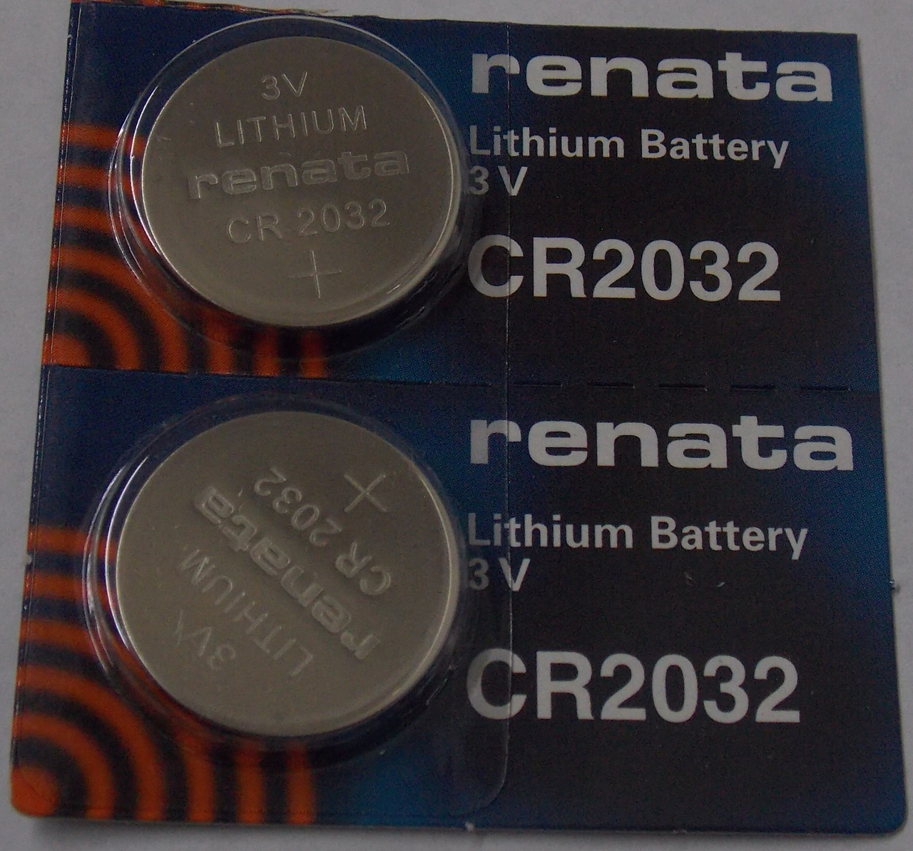 Renata CR2032 3V Lithium Coin Battery - 2 Pack + FREE SHIPPING
