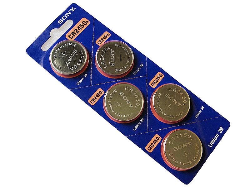 Sony CR2450 3V Lithium Coin Battery - 5 Pack - FREE SHIPPING