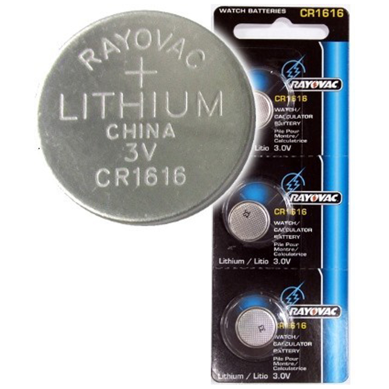 Rayovac CR1616 3 Volt Lithium Coin Battery - 3 Pack + FREE SHIPPING