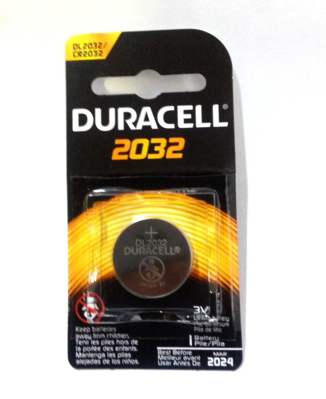 Duracell CR2032 Coin Battery - 1 Pack Retail Carded