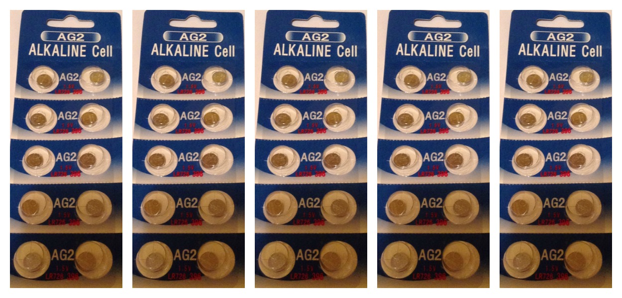AG2 / LR726 Alkaline Button Watch Battery 1.5V - 50 Pack - FREE SHIPPING