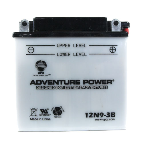 12N9-3B 12 Volt 9 Amp Hrs Conventional Power Sport Battery