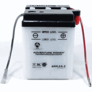 6N4-2A-3 6 Volt 4 Amp Hrs Conventional Power Sport Battery