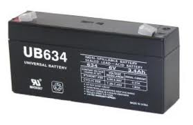 UB634 6 Volt 3.4 AMP SLA/AGM Battery
