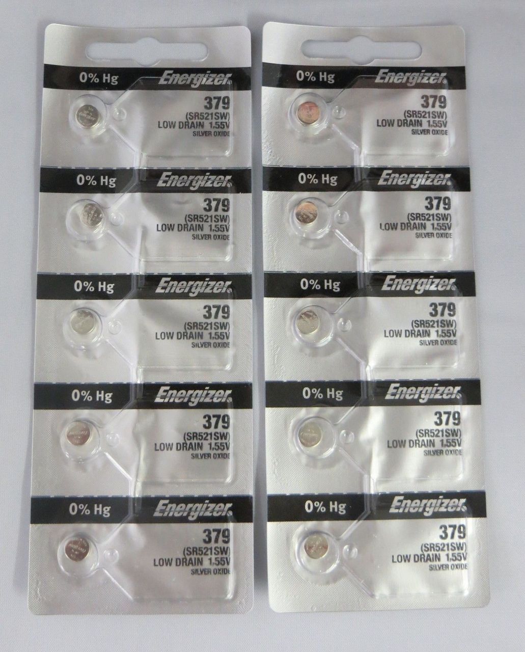 Energizer 379 - SR521 Silver Oxide Button Battery 1.55V - 100 Pack + FREE SHIPPING!