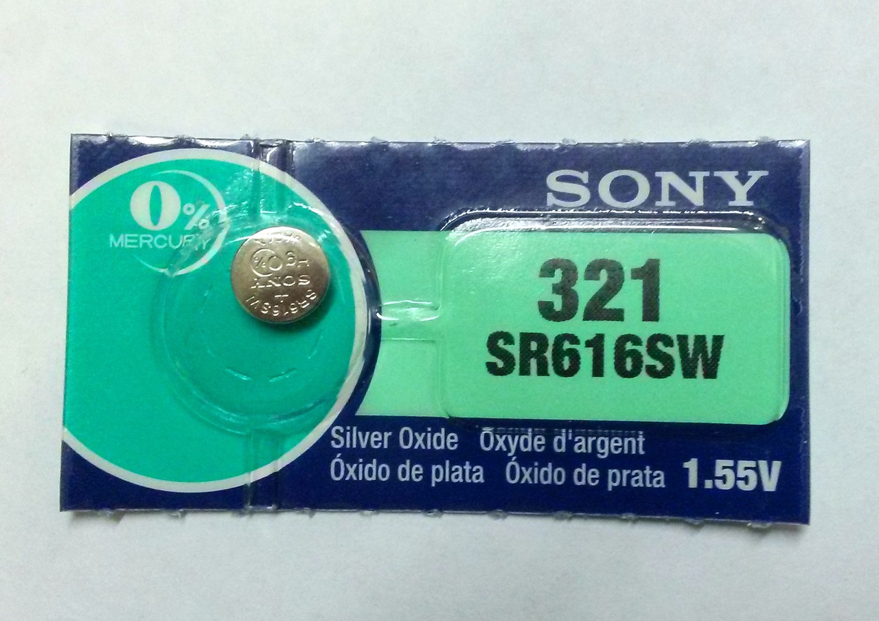 Sony 321 / SR616SW Silver Oxide Button Battery 1.55V - 1 Pack + FREE SHIPPING!