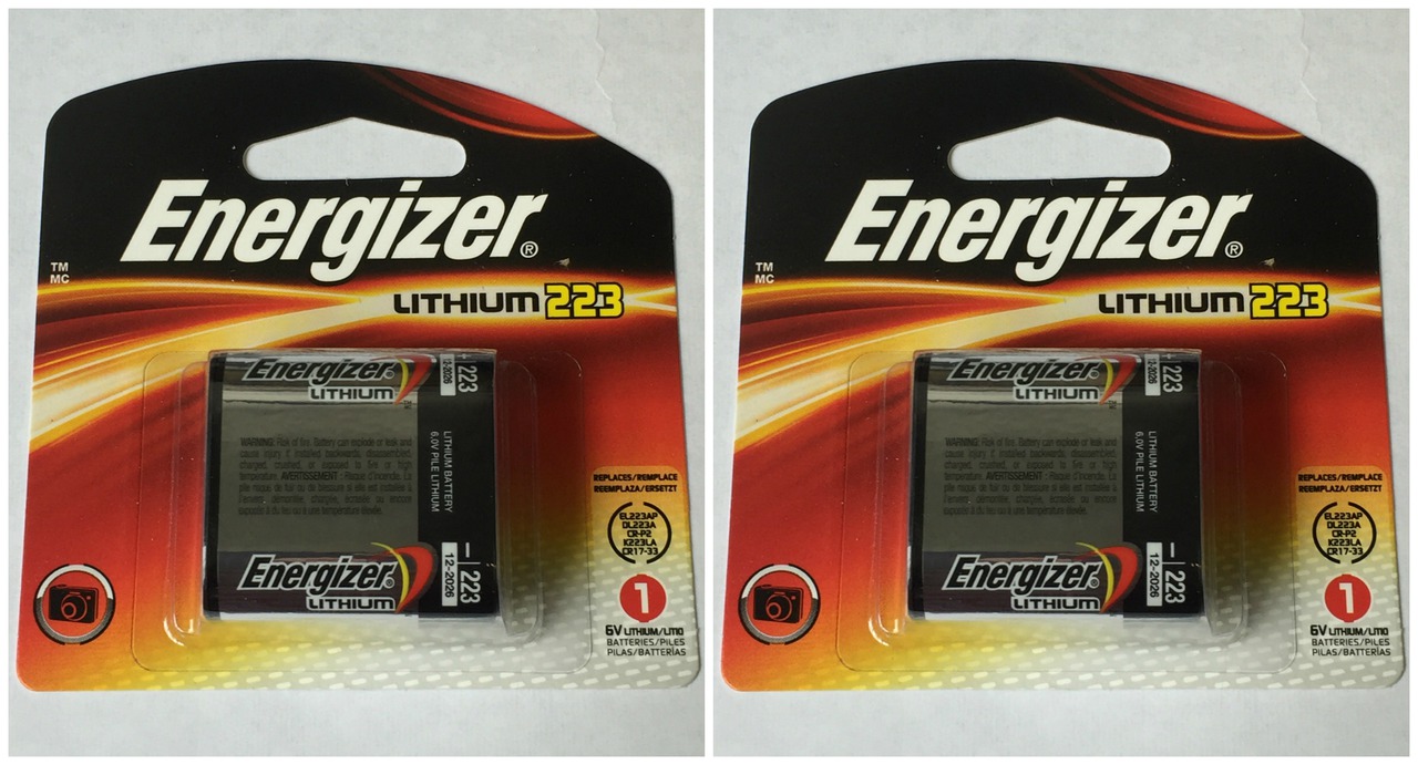 Energizer 223 6V  Lithium Photo Battery CRP2 CR17-33 - 2 Pack + FREE SHIPPING