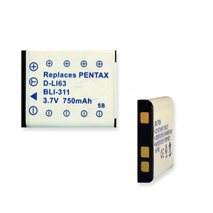PENTAX D-Li63 LI-ION 750mAh 3.7V PENTAX D-Li63 LI-ION 750mAh 3.7 Video Battery + FREE SHIPPING