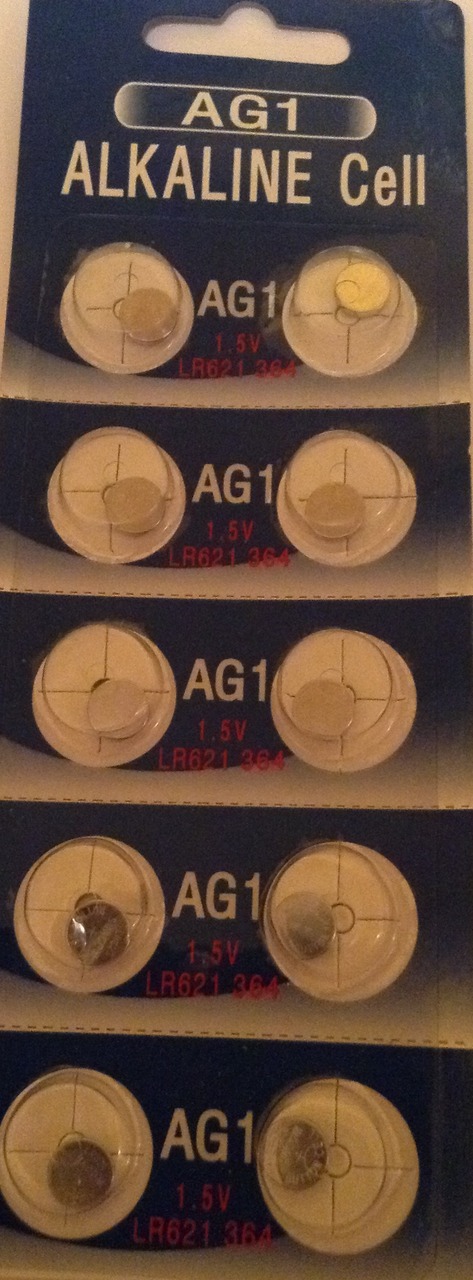 AG1 / LR621 Alkaline Button Watch Battery 1.5V - 10 Pack - FREE SHIPPING