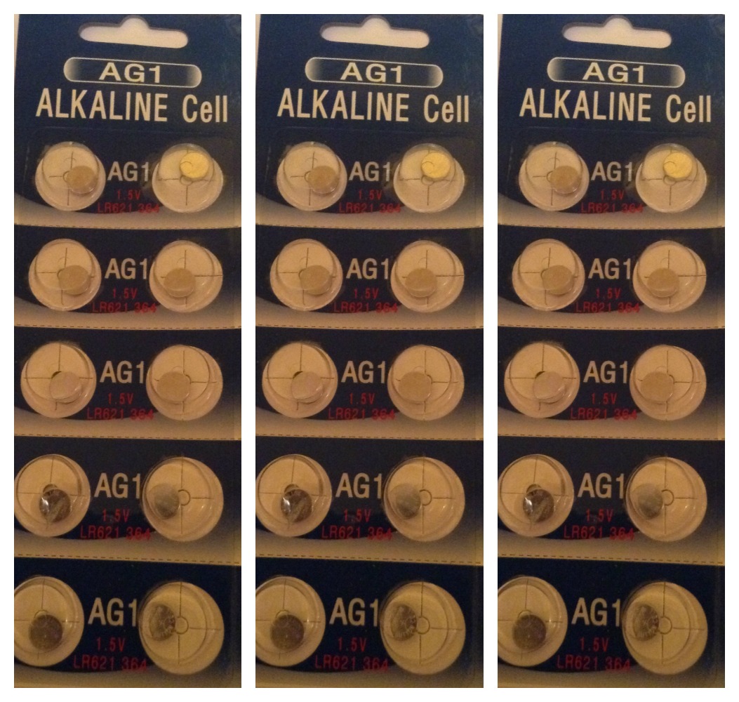 AG1 / LR621 Alkaline Button Watch Battery 1.5V - 30 Pack - FREE SHIPPING