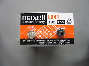 Maxell LR41 - 192 Alkaline Button Battery 1.5V - 2 Pack + FREE SHIPPING!